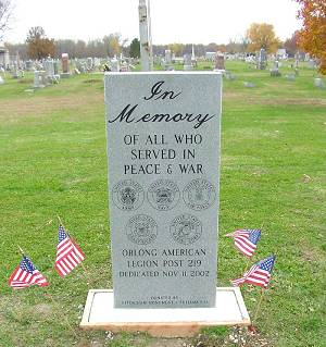 Veterans Memorial at Oblong, IL Cemetery